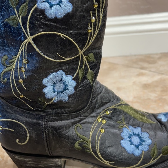 Old Gringo Embroidered Crystal Sora Size 6.5B Western Cowboy Cowgirl Boots Blue - Picture 6 of 13